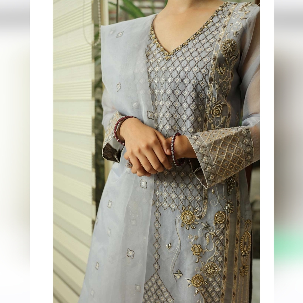 FINAL PRICE Pakistani formal 3 piece organza suit - Picture 3 of 15
